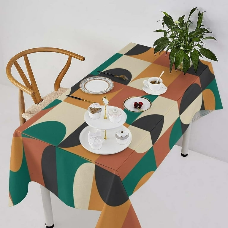 Tablecloth Geometric Half Circles Retro Color Palette Bold Graphic Print