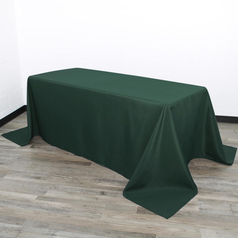 Tablecloth Hunter Green Floor Length Rectangular Matte Formal Wedding