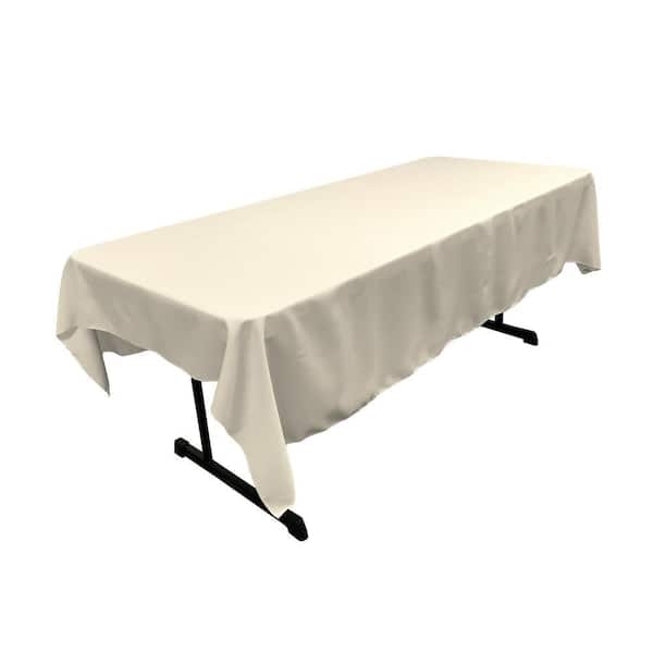 Tablecloth Ivory Poplin Rectangular Matte Finish Classic Event Cover