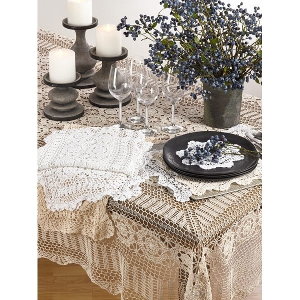 Tablecloth Layered Lace Styling, Layered Lace Table Linens