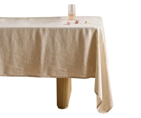 Tablecloth Linen Texture Natural Beige Organic Modern Dining Linens