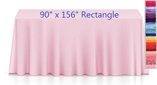 Tablecloth Pink Pastel Polyester Floor Length Extra Large Banquet