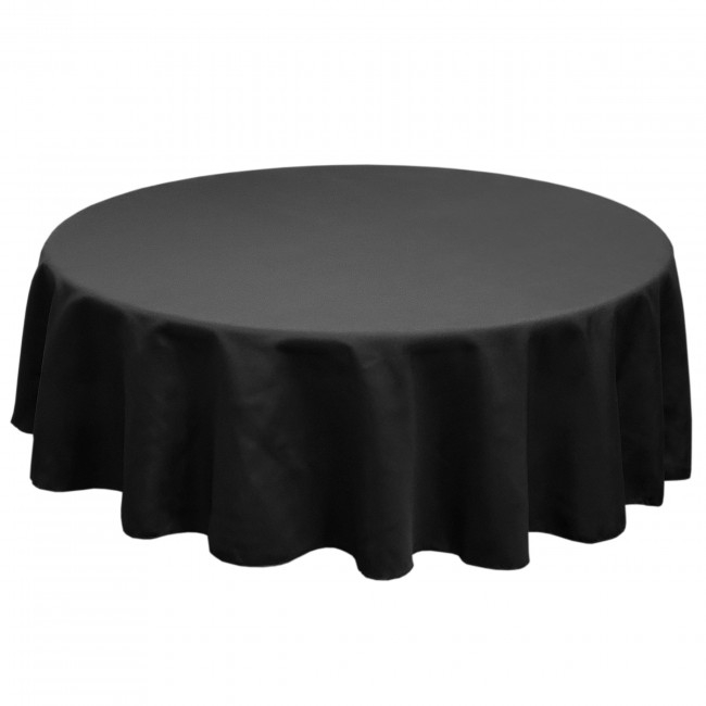 Tablecloth Round Black Floor Length Fabric Minimalist Modern