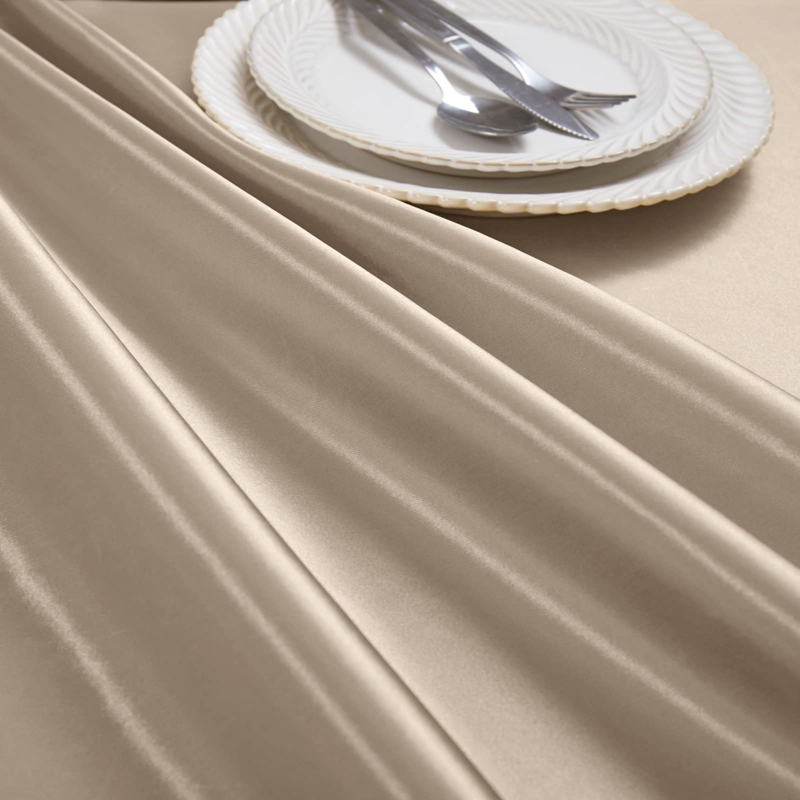 Tablecloth Silky Sheen Tan Satin Finish Elegant Banquet