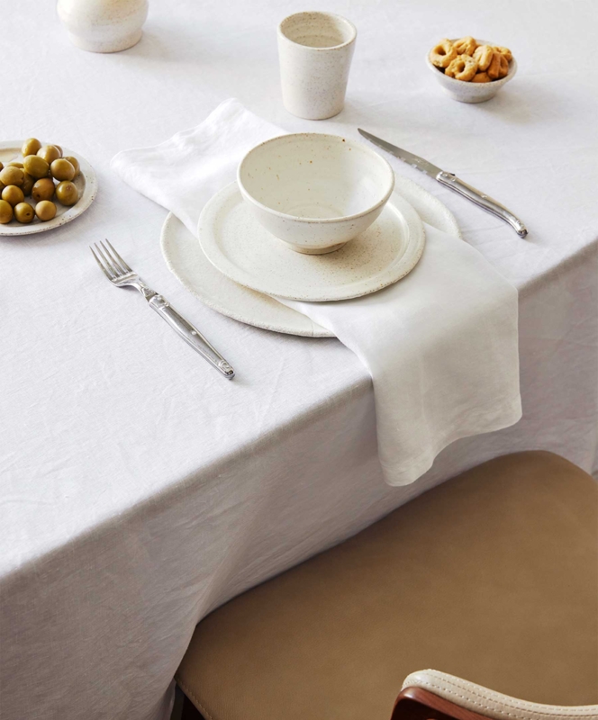 Tablecloth Slubby Linen Texture Earthy Serene