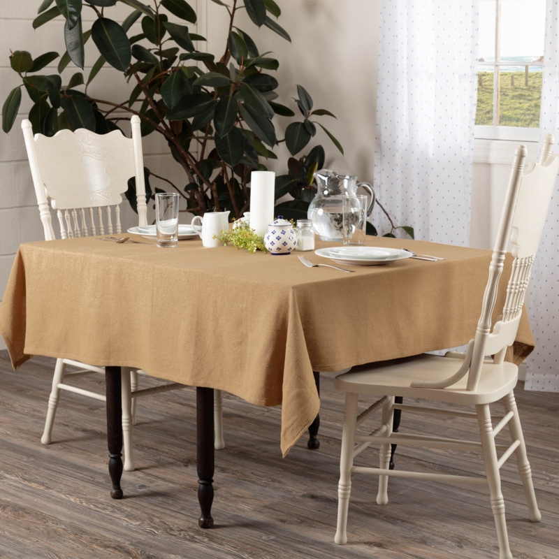 Tablecloth Tan Coarse Natural Burlap Look Farmhouse Style