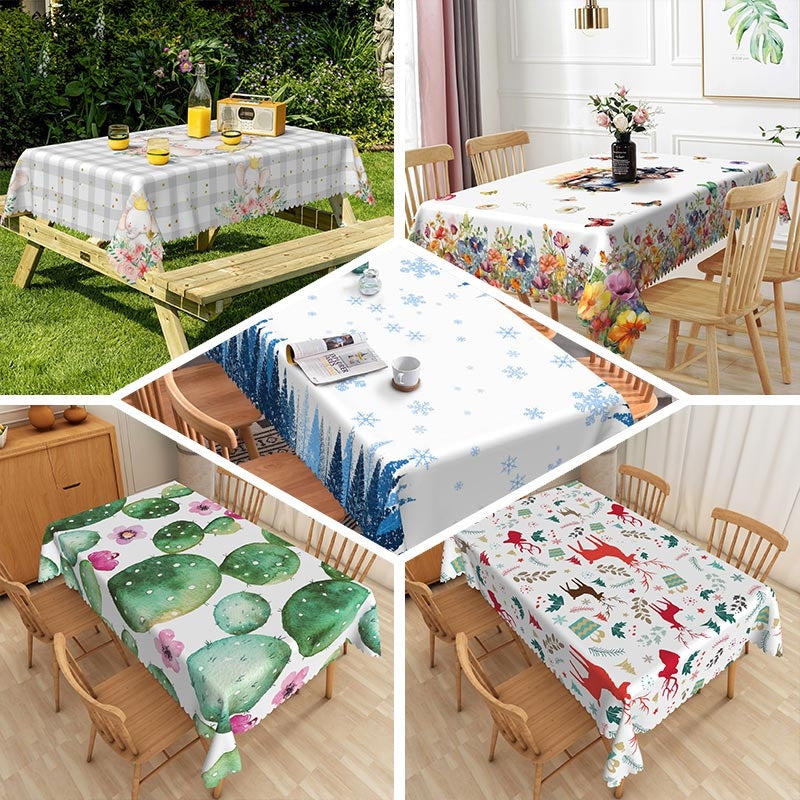 Tablecloth Themed Patterns Whimsical Watercolor Aesthetic Border Design
