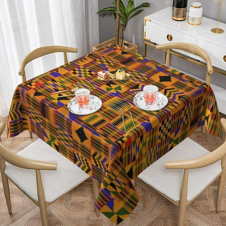 Tablecloth Tribal Pattern Vibrant Geometric Kente Print Boho