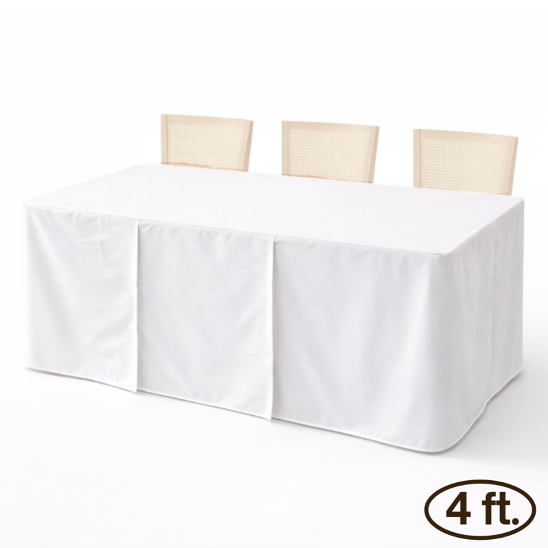 Tablecloth White Fitted Top Pleated Skirt Floor Length Minimalist