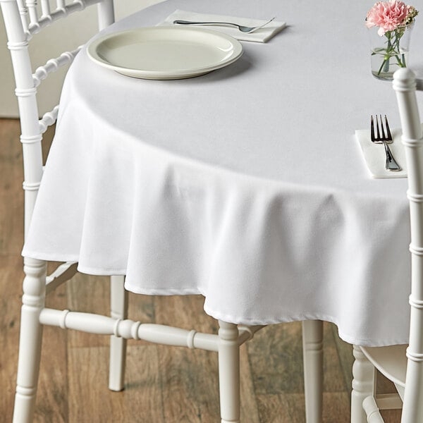 Tablecloth White Floor-Length Spindle-Back Chairs Monochromatic Dining