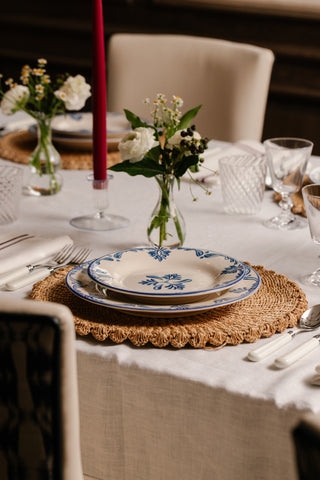 Tablecloth White Linen Foundation Blue And White Decor Cottagecore Style