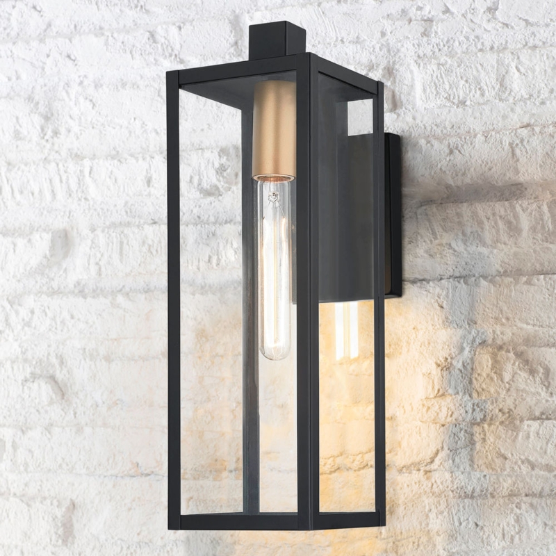 Tall Outdoor Wall Sconce Gold Socket Accent Elongated Bulb Minimalist