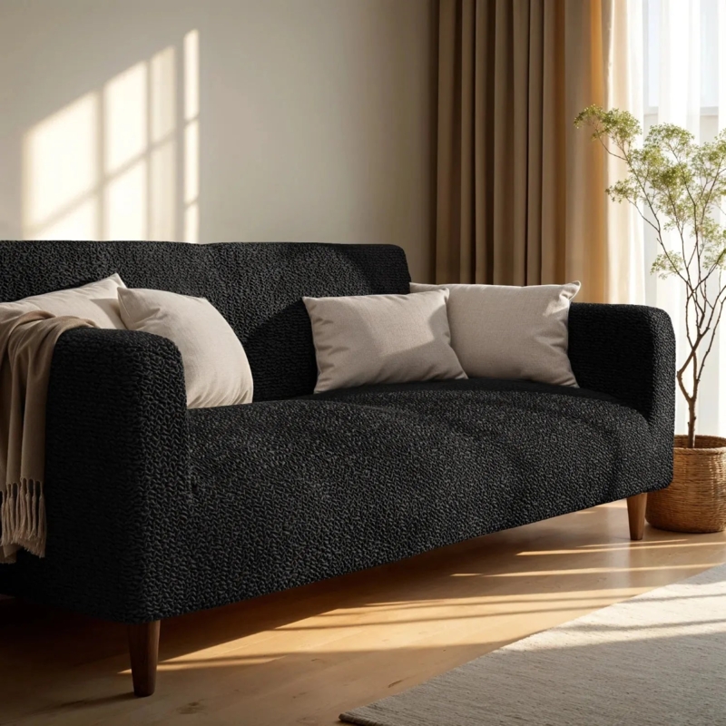 Textured Popcorn Stitch Sofa Slipcover Stretch Fit