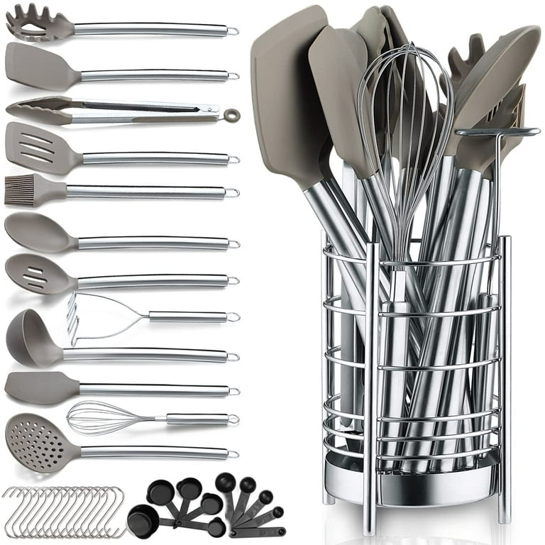 Thirty-Eight Piece Kitchen Utensil Set, Wire Holder