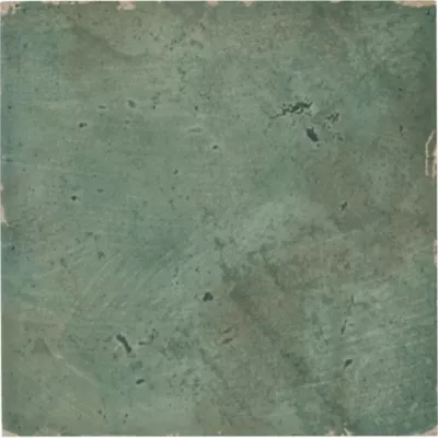 Tile Antique Green Finish Chipped Edges Rustic