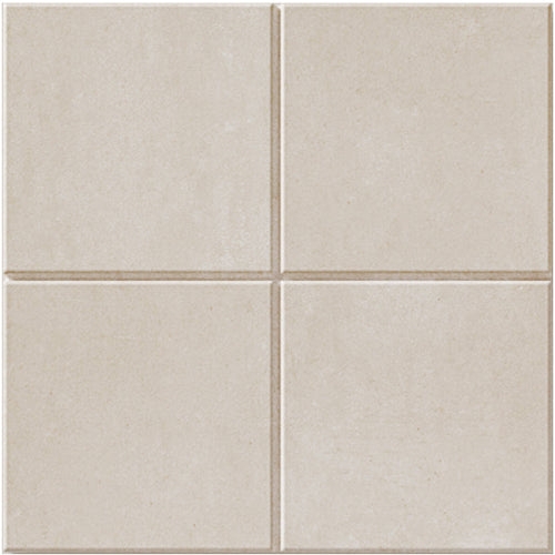 Tile Beige Matte Porcelain Square Grid Layout Recessed Grout Clean