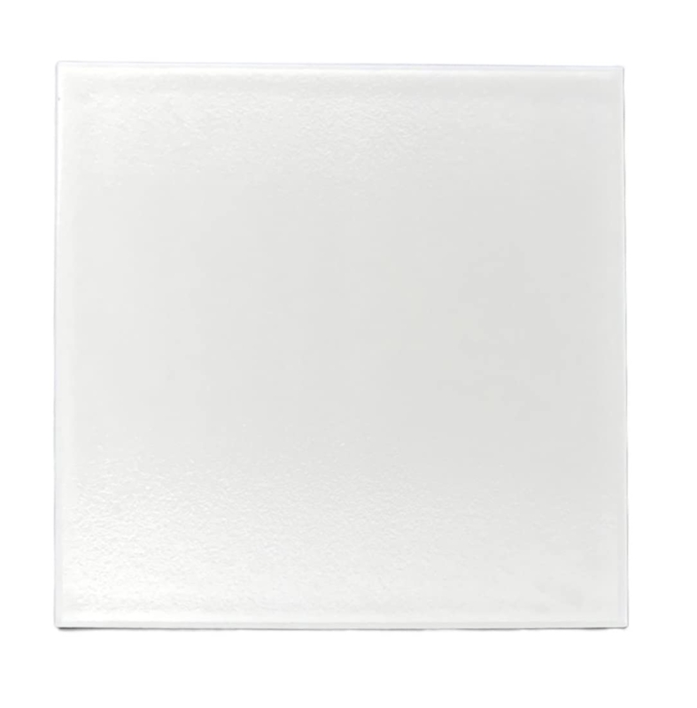 Tile Fine Grained Texture Semi Matte Glazed Finish Bright White Square