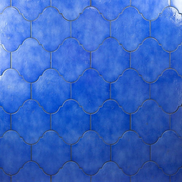 Tile Polished Porcelain Cobalt Blue Lantern Silhouette