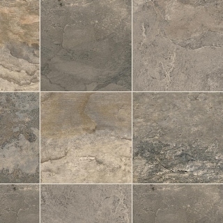 Tile Porcelain Stone Look Multi Tonal Square Cleft Texture