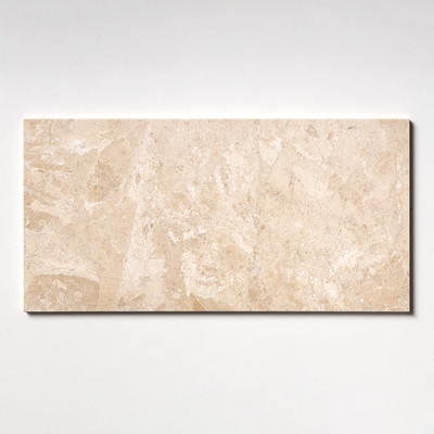 Tile Rectangular Mottled Cream Stone Look Matte Finish