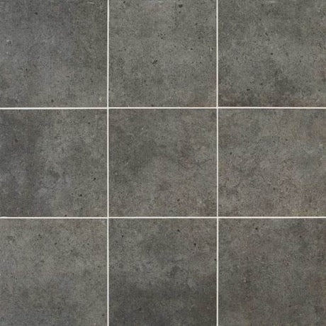 Tile: Stone-Like Mottling, Industrial Charcoal Gray Floor Tile, Square Format, Matte