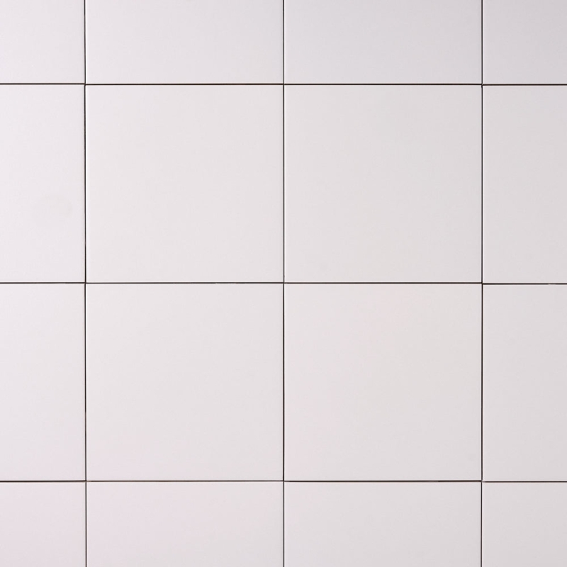 Tile White Square Format With Dark Grout Matte Finish Minimalist