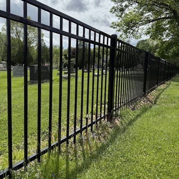 Traditional Metal Fence Sections with Flat Top Profile