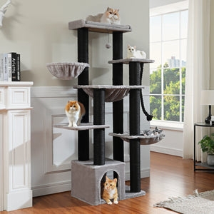 Transitional Cat Tree Thick Black Scratching Posts