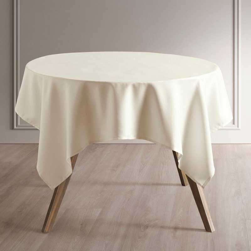 Transitional Cream Performance Twill Tablecloth, Minimalist