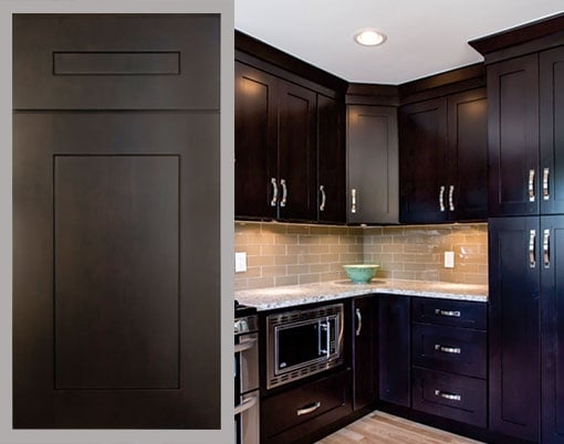 Transitional Kitchen Cabinets: Dark Espresso Shaker Style Design