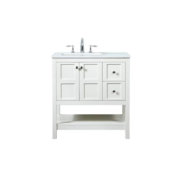 32 Inches White All Bathroom Vanities