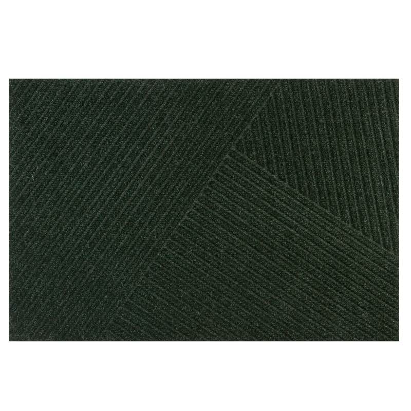 Utility Mat Forest Green Multi Directional Ribbing Geometric Stripes