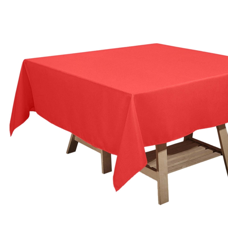 Vibrant Red Square Tablecloth Polyester Like Bold Energetic
