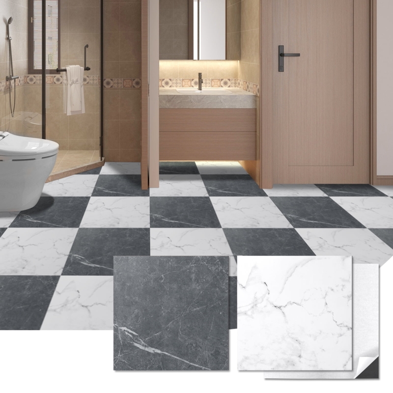 Vinyl Tile Peel And Stick Application Black And White Checkerboard