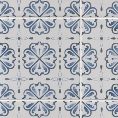 Wall And Floor Tile Floral Motif Matte Porcelain Watercolor