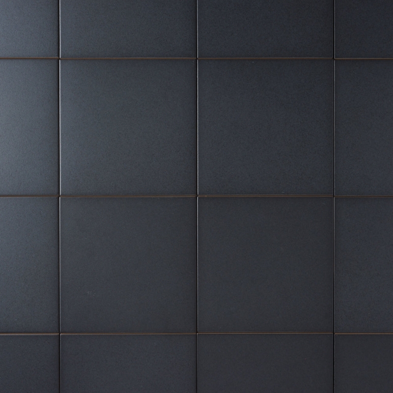 Wall And Floor Tile Grainy Surface Matte Black Porcelain Grid Layout