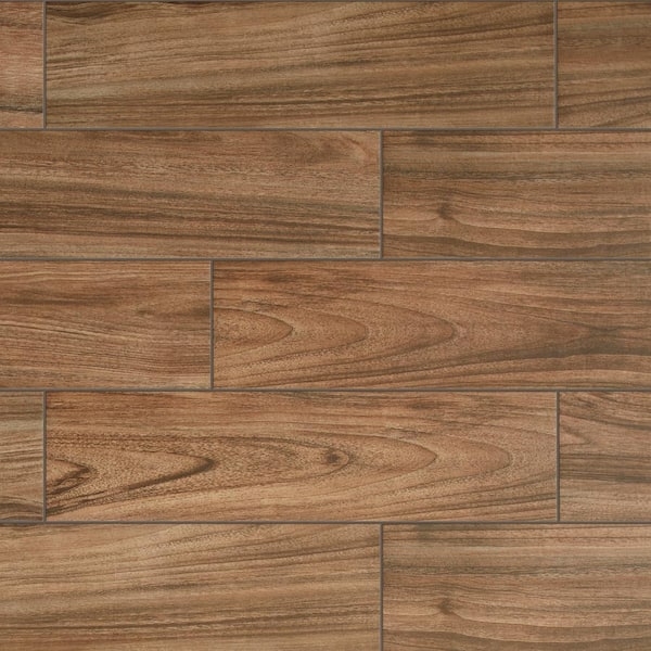 Wall And Floor Tile Walnut Wood Look Porcelain Plank Staggered