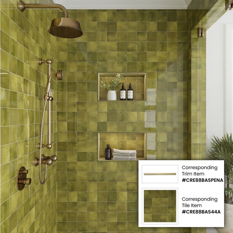 Wall Tile 4x4 Square Glossy Ceramic Bathroom Shower