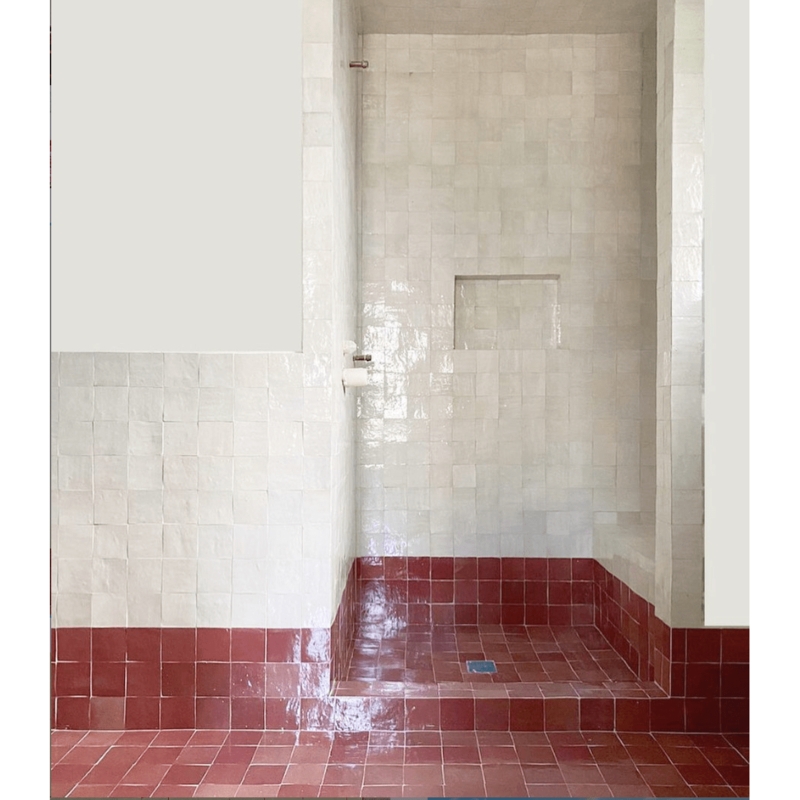 Wall Tile Burgundy Cabernet Glossy Zellige Artisan Shower Design