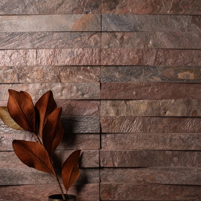 Wall Tile Burnished Bronze Split Face Quartzite Texture Rustic