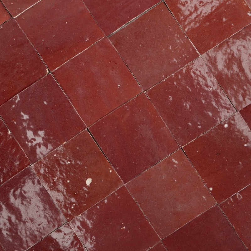 Wall Tile Cabernet Red Glossy Zellige Handmade Moroccan Backsplash