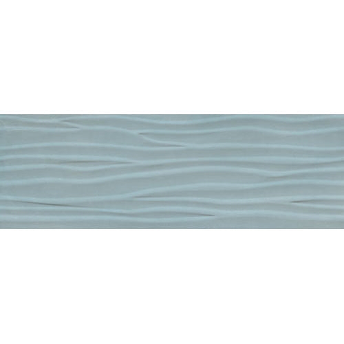 Wall Tile: Ceramic Glossy Horizontal Wavy Texture Rectified Edge Coastal