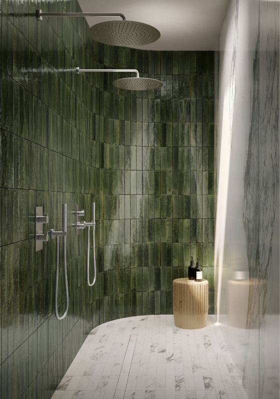 Wall Tile Curved Wall Subway Distressed Glossy Shower