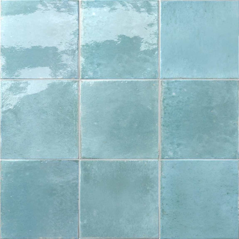 Wall Tile: Distressed Porcelain Glossy Handcrafted Look Zellij Style 6x6