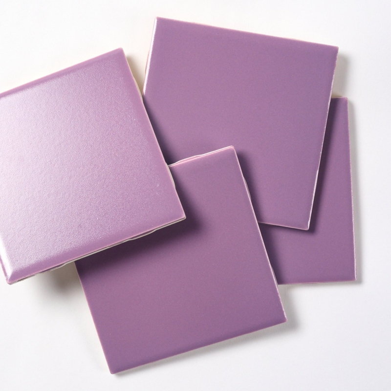 Wall Tile Dusty Purple Semi-Glossy Retro Square Ceramic Vintage