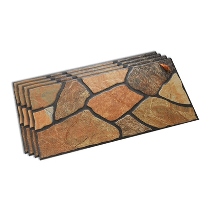 Wall Tile Earth Tones Flagstone Pattern, Rustic Patio