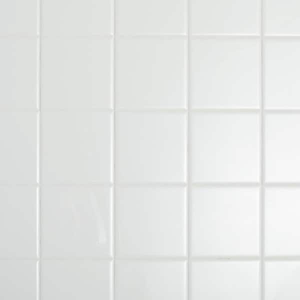 Wall Tile: Glossy Ceramic Grid Pattern With Matching Grout