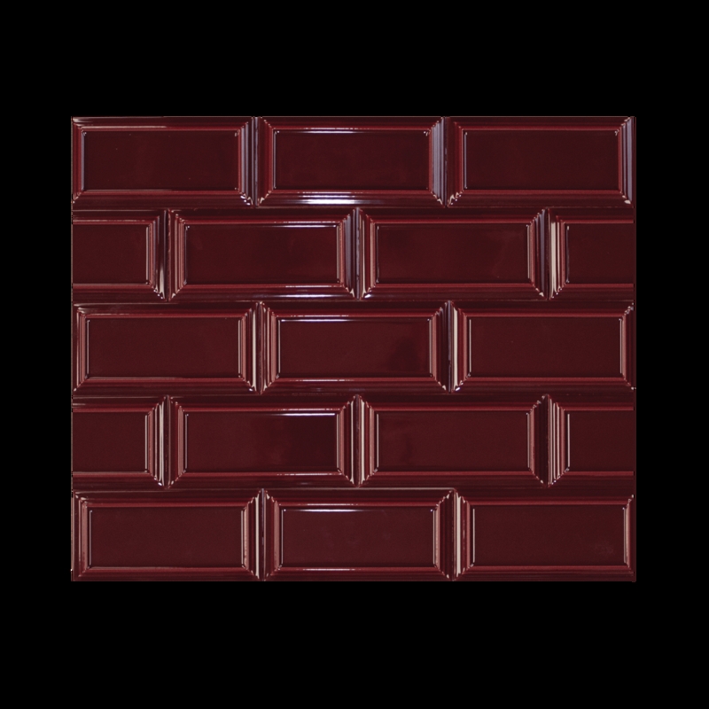 Wall Tile Glossy Merlot Red with Beveled Edges Traditional