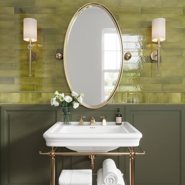 Wall Tile Glossy Subway Ceramic Traditional Bathroom
