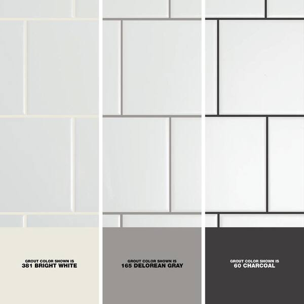 Wall Tile Glossy White Subway Grout Color Options High Contrast
